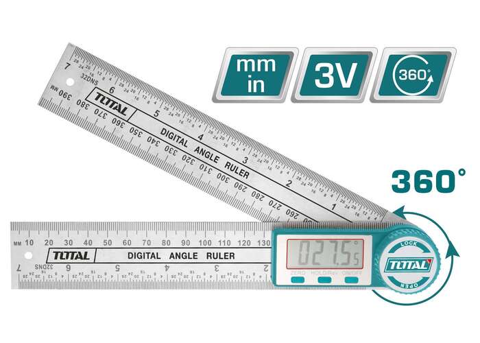 Угломер цифровой Диапазон:0-360°,0-200 мм,0~400 мм(180°）TMT333601