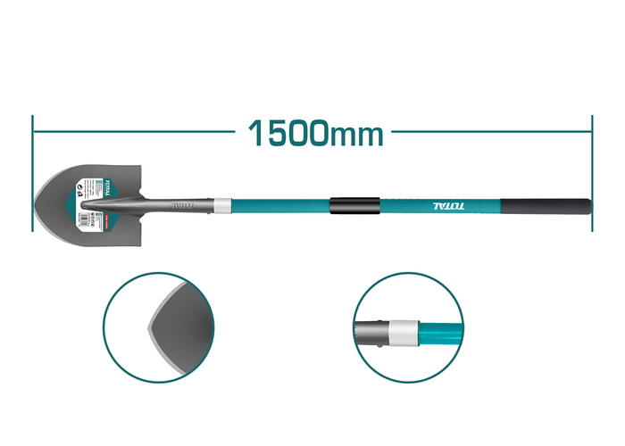Лопата штыковая черенок из стекловолокна  21,5см*29см 1500мм  THTH12101