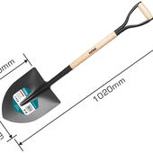 Лопата штыковая с черенком  33,5см*29см 1030мм  THTHW0103