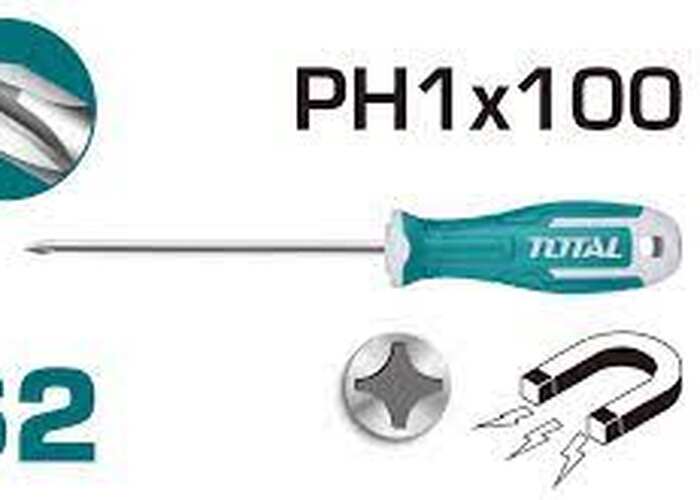 Отвертка крестовая 100мм 5мм S2,PH1 , THT26PH1100